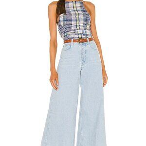 Free People Landry Wide Leg Flare Ankle Jeans Size 28 Sailor High Rise Coastal